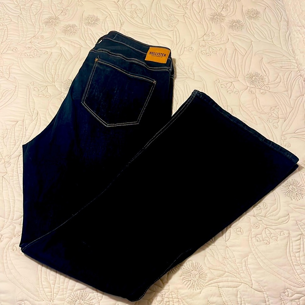 Hollister Jeans women W34L34 curvy high-rise vintage Flair soft stretch size 19L